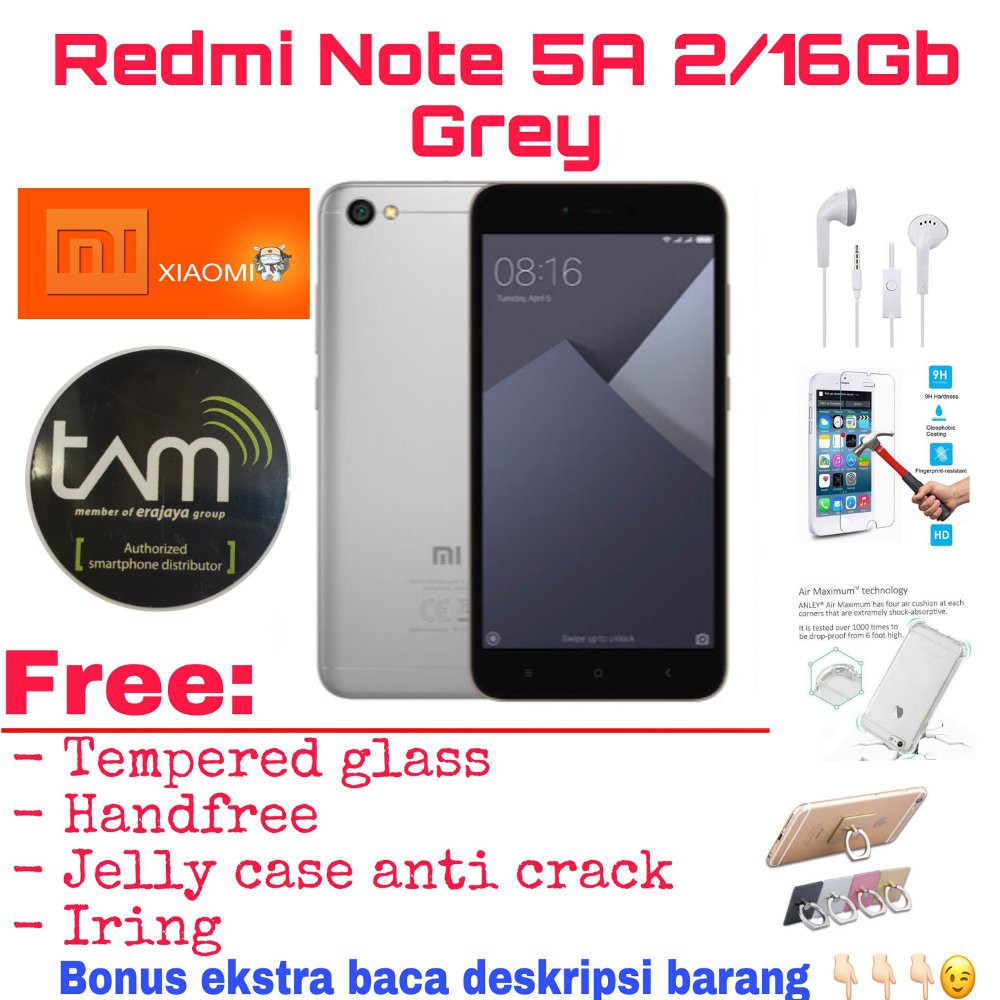 Xiaomi Redmi note 5A Ram 2 internal 16Gb Garansi Resmi TAM Indonesia 1 tahun   Xiaomi   Redminote5a