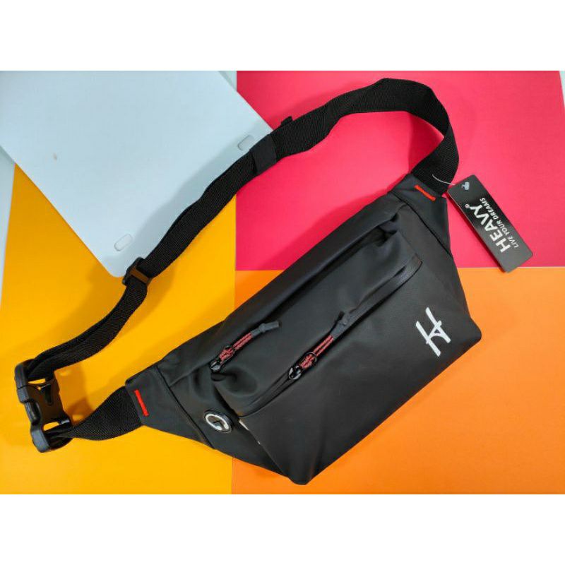 TAS SELEMPANG PRIA HEAVY.BAG. WAIST BAG HEAVY( WATERPROOF) anti air