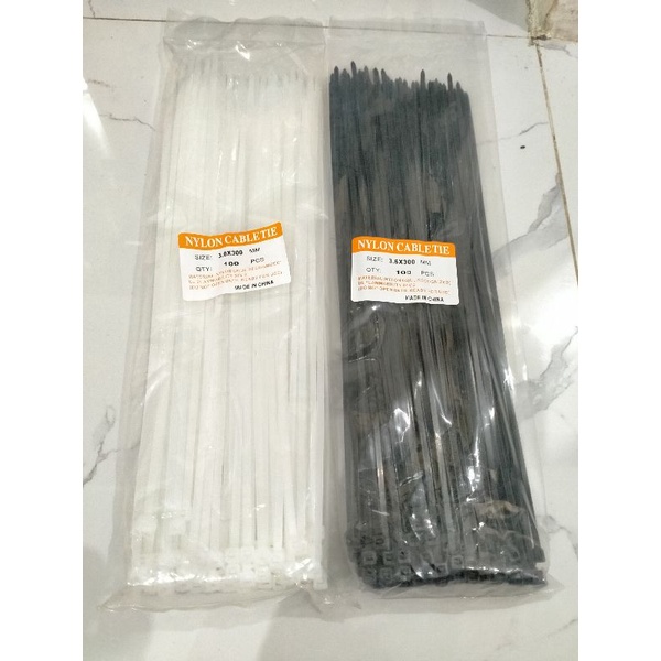 kabel Ties tali tis hitam putih 10cm 15cm 20cm 25cm 30cm 1bungkus 100pcs