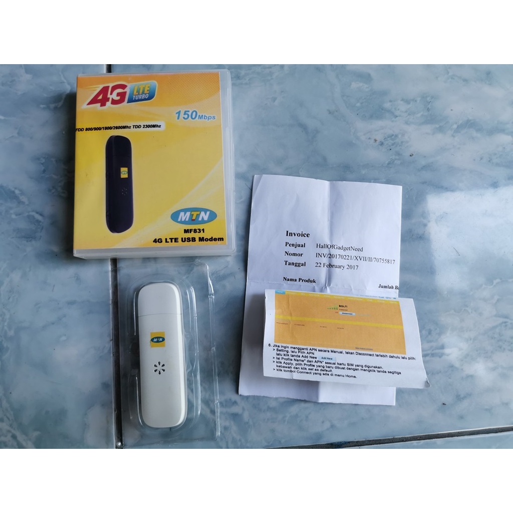 Modem stick USB ZTE MF831 4G LTE Original 150Mbps UNLOCK all Operator pakai 2 slot antena