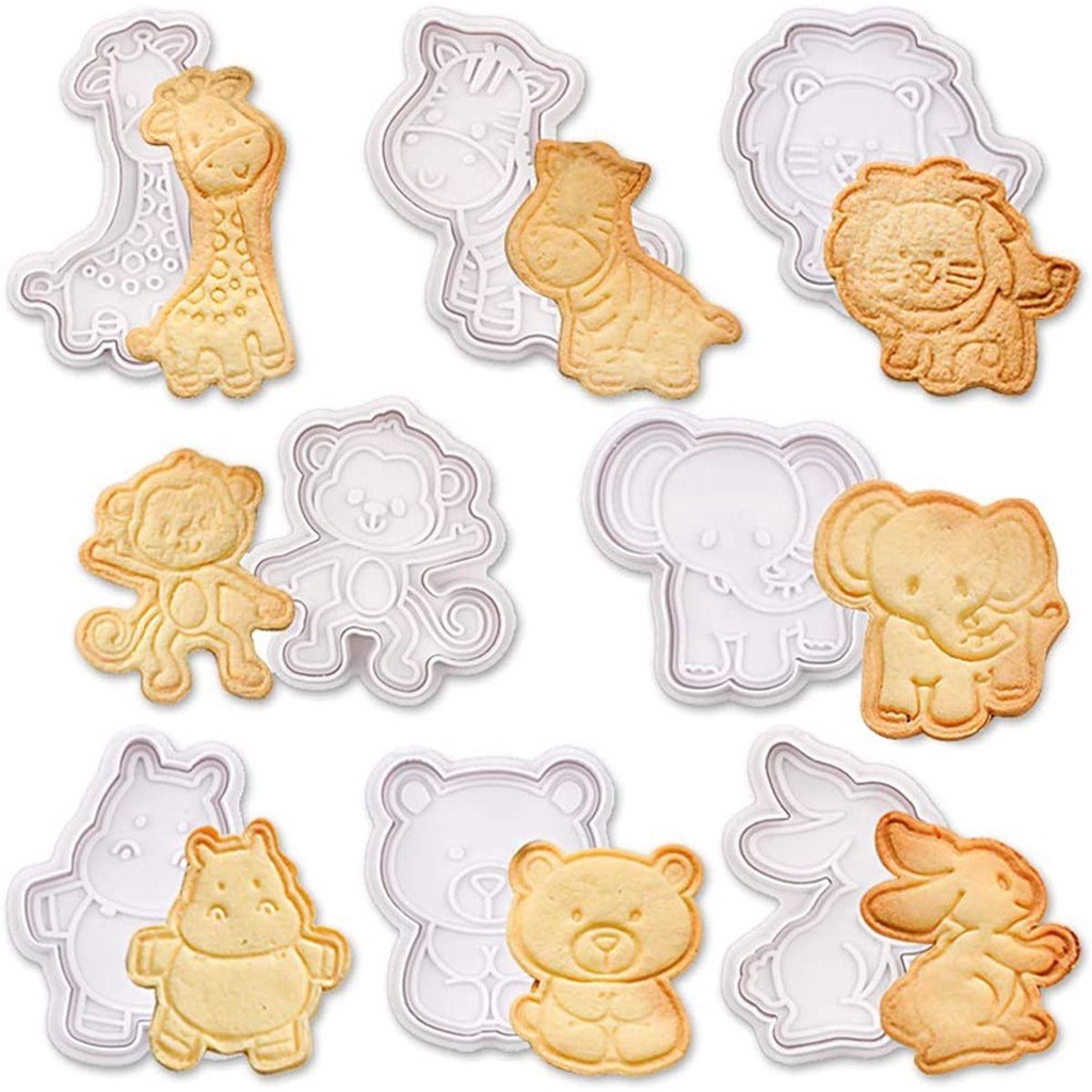 [Elegan] Cookie Cutters Set Fondant Sugarcraft Animals DIY Dapur Alat Kue Plastik