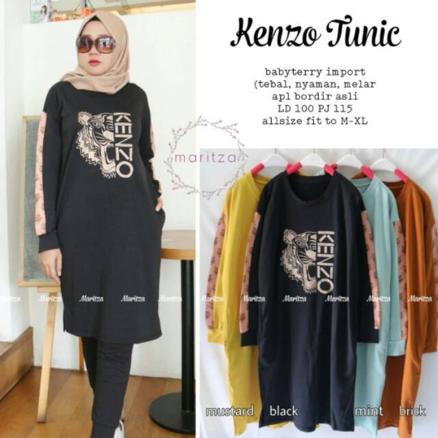 Realpict Kenzo Tunik by Maritza | Babyterry Import Apl Bordir Asli | Ld 100 Pb 115