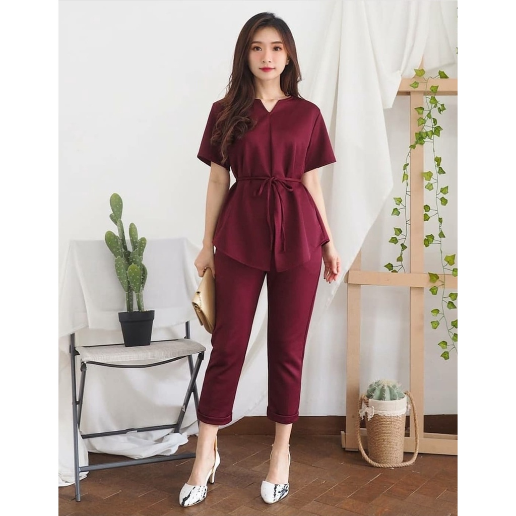 Stelan Scuba Alice / Satu Set Setelan Wanita / Setelan Baju dan Celana Wanita / Set Setelan Wanita /
