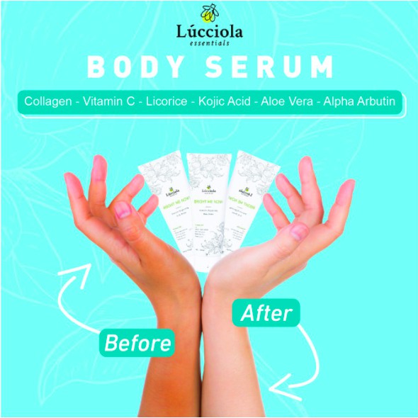 LUCCIOLA Body Serum - Pemutih Pelembab Kulit Kenyal Mulus Cantik Mencerahkan Penghilang Bekas Luka