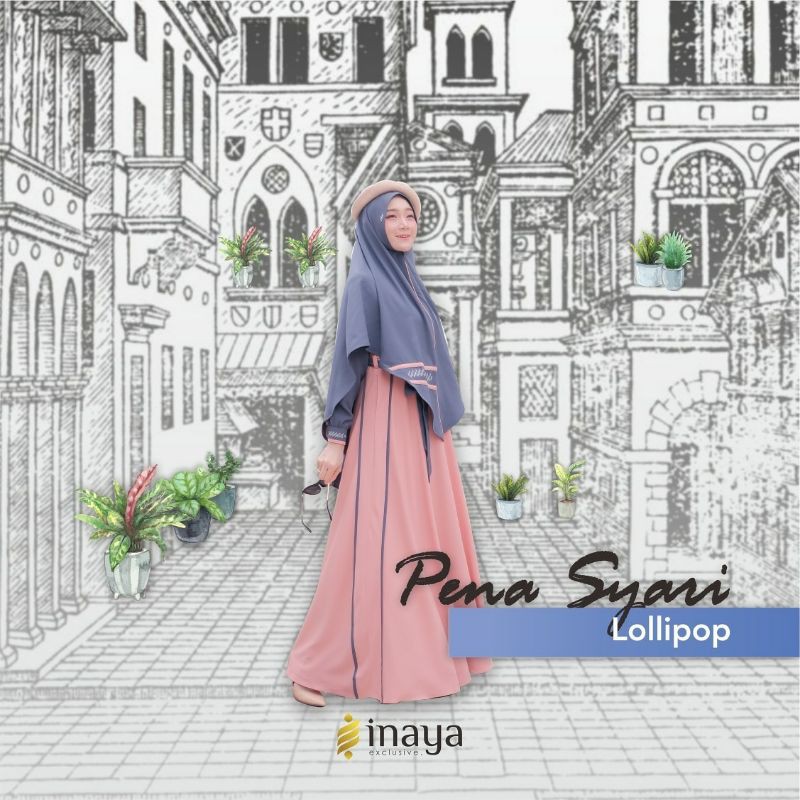 set gamis syari "Pena Syari by Inaya exclusive". original