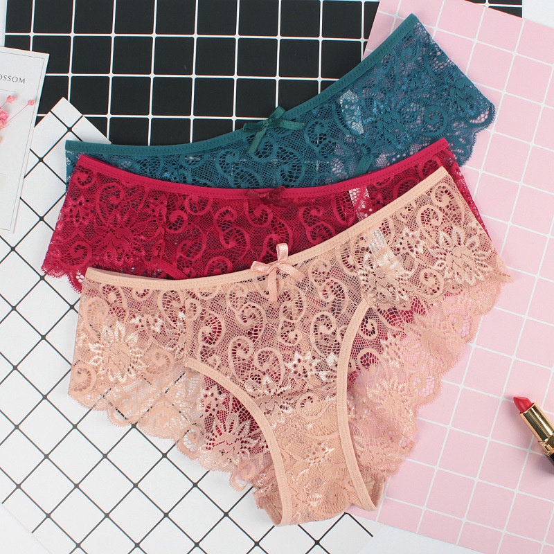 Ukuran Besar Celana Dalam Wanita Sexy G Sting Transparan Lace Low Waist Mulus thong 3C125