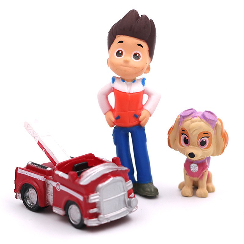 12pcs Mainan Action Figure Paw Patrol Patrulla Canina 4-10cm Untuk Anak