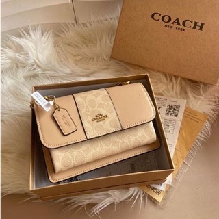 Image of [ COD ] C0ACH Klare Tas Wanita Selempang Batam Import Premium Mini Signature Clare Coated 4545 45456 Luxury Shoulder Bags