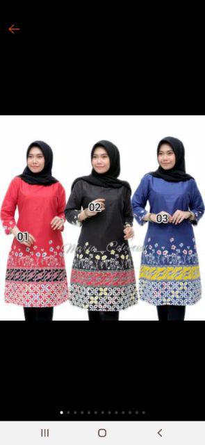 Terlaris Serut Genes Jelita Tunic Navbor Yelbor Whitbor Creambor Tunik Batik Modern Hrb030 Dolbi Dob