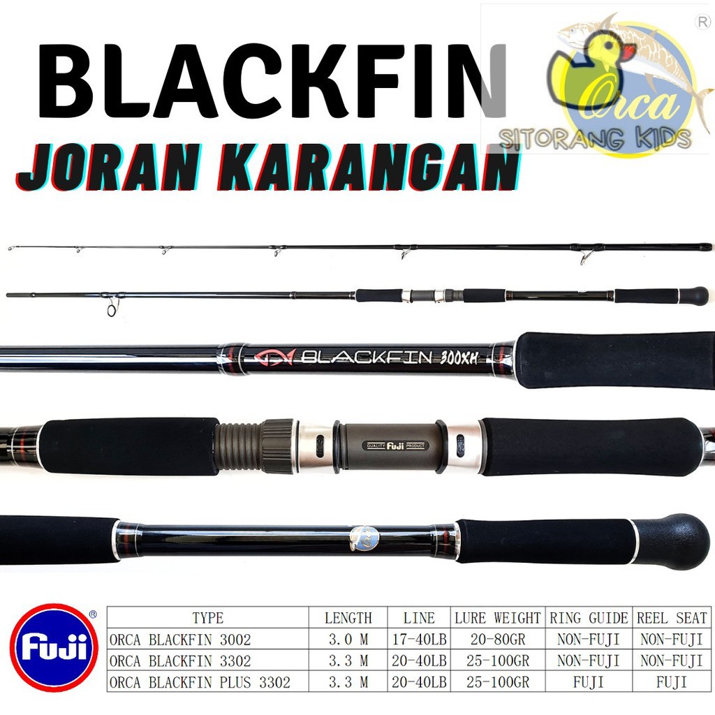 [Promo] Joran Karangan Sambung 2 Orca Blackfin 3M dan 3.30CM 40LB Bahan Carbon