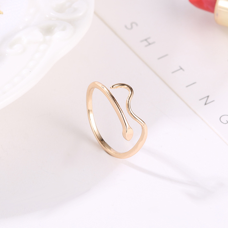 Cincin Model Terbuka Adjustable Bentuk Ular Gaya Korea Untuk Pasangan