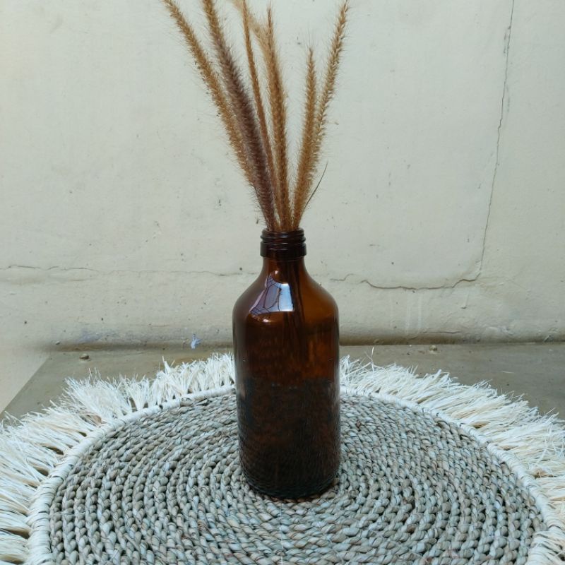 Vas bunga kaca - Vas Botol kaca - Botol kaca coklat 350ML