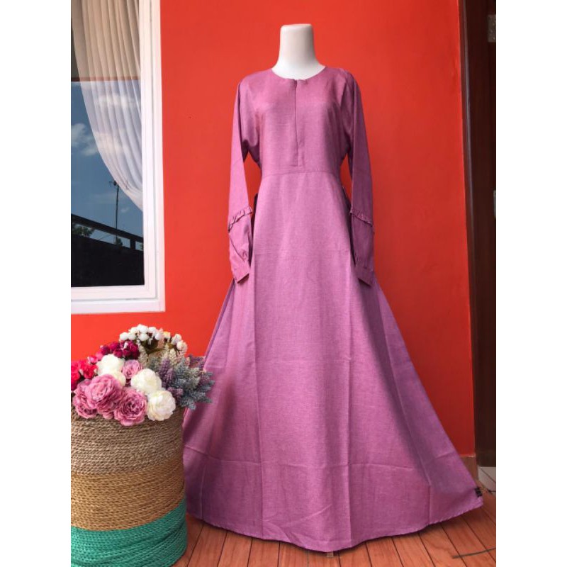 Gamis Katun Madina Polos Busui 2