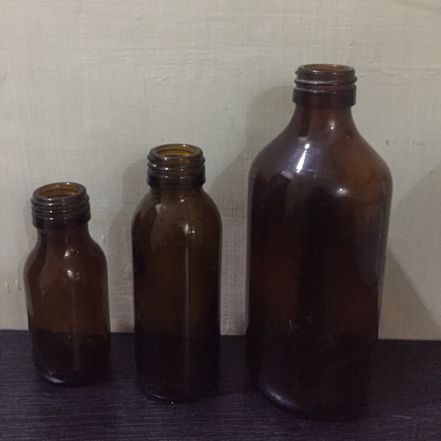 Botol kaca Coklat 60 ml,100 ml, 300 ml / Botol Kaca Coklat