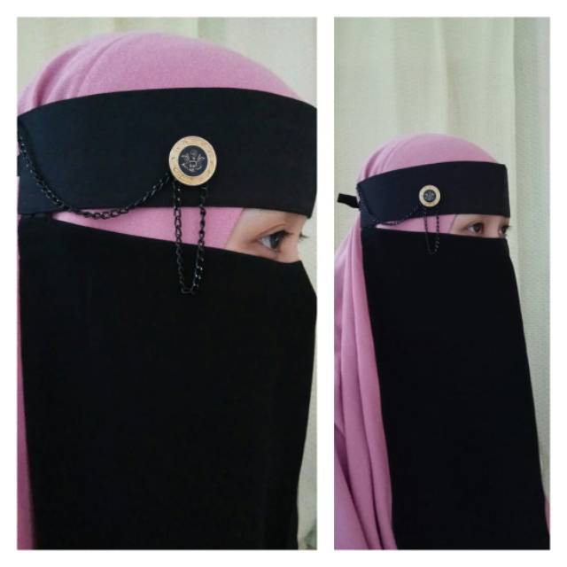 Niqab anak+dewasa/niqab kancing rantai banyak warna