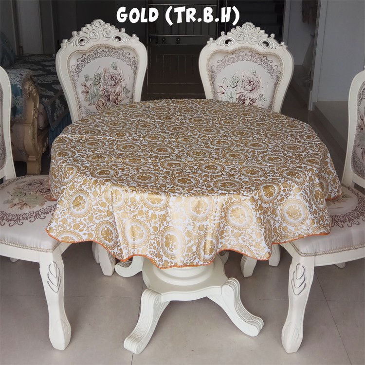 (BIG SIZE) Taplak Meja Makan Bulat Bulet Ruang Tamu Anti Air Alas PVC / Round Tablecloths 150x150cm