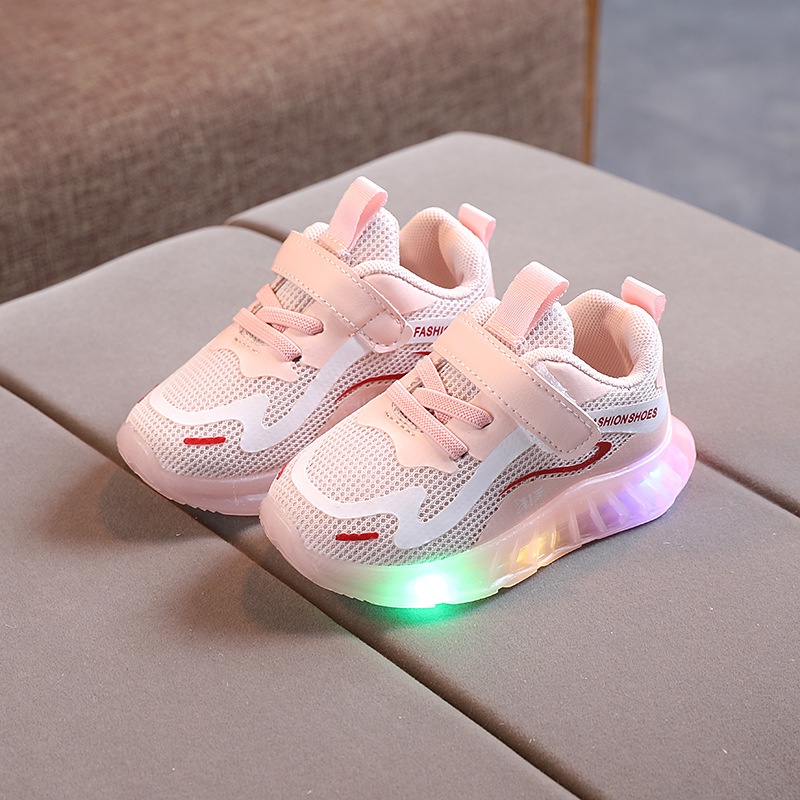 SALE LED9-Sepatu Sneaker Anak Laki Perempuan Lampu LED Import