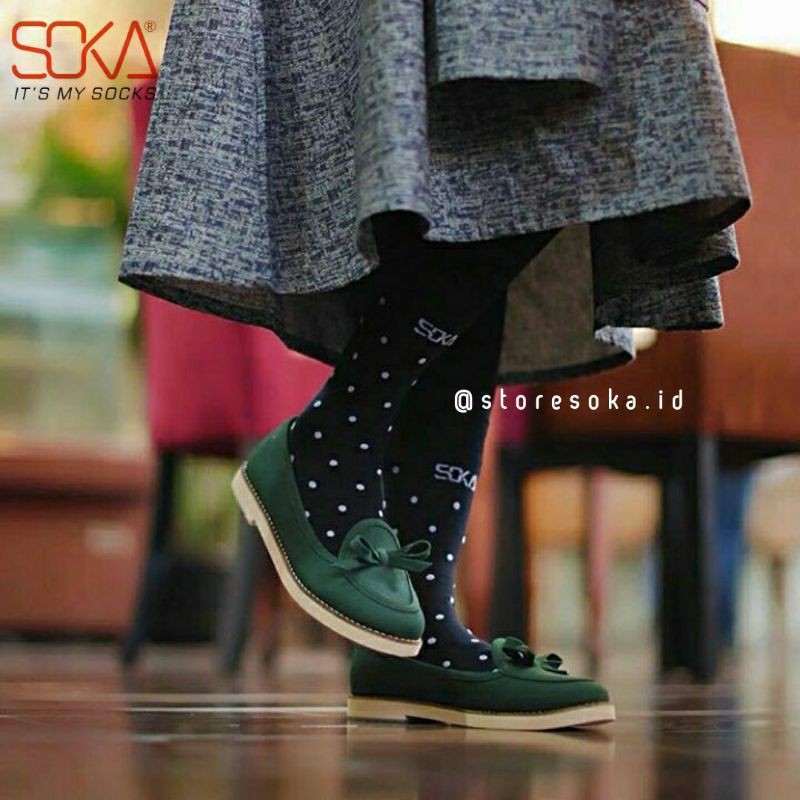 Kaos Kaki SOKA Essentials Polkadot - Kaos kaki Jempol Pendek Size M Motif