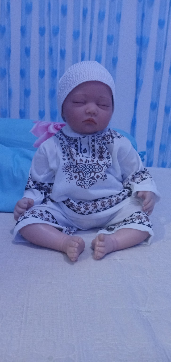 Baju Koko Anak - Setelan Baju Muslim Anak Warna Putih Motif Batik - Baju Muslim Anak Laki-laki Lucu