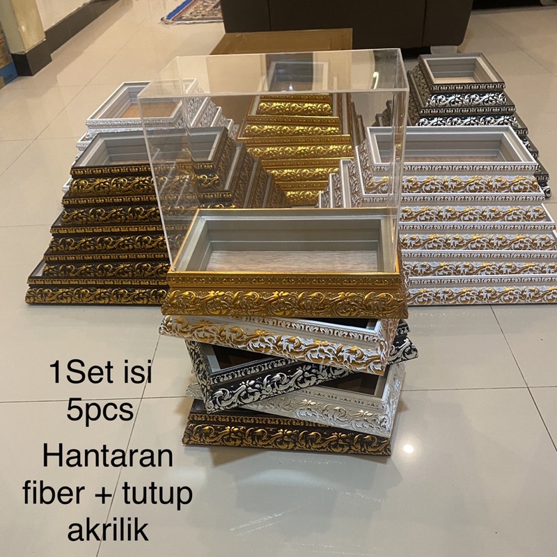 Kotak Hantaran Pernikahan 6cm Hantaran Fiber Plus Tutup Akrilik Harga 1Set Isi 5pcs
