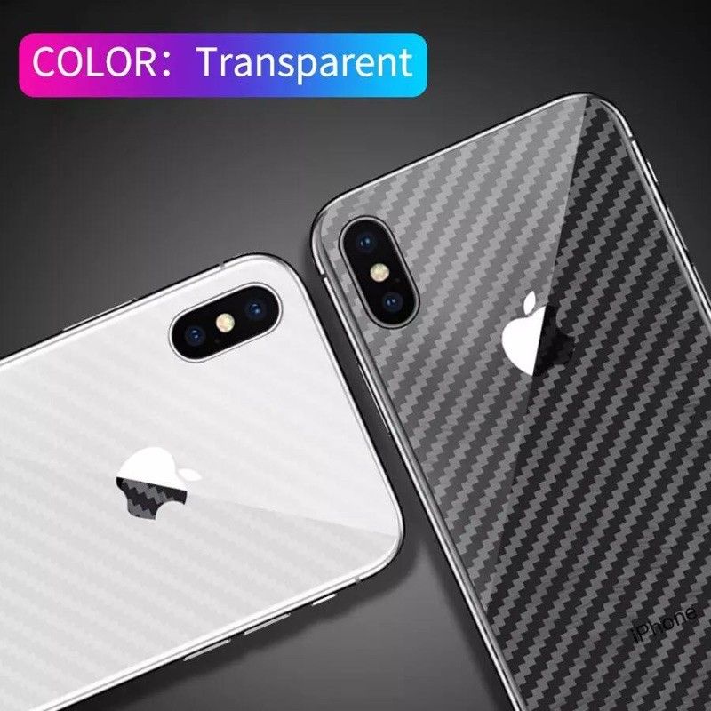 iPhone X Xs XR Xs Max Anti Gores Skin Karbon Transparan Plastik Screen Guard Protector Anti Jamur Carbon