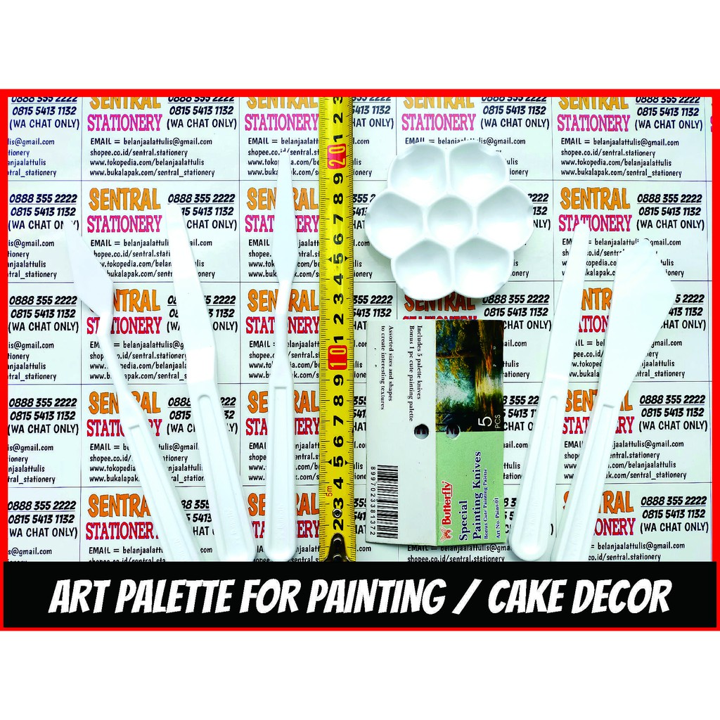 Oil Palette Clay Knife Plastik Ukir Dekor Cake Pisau Palet Cat Minyak Spatula Kue Hias / Make Up