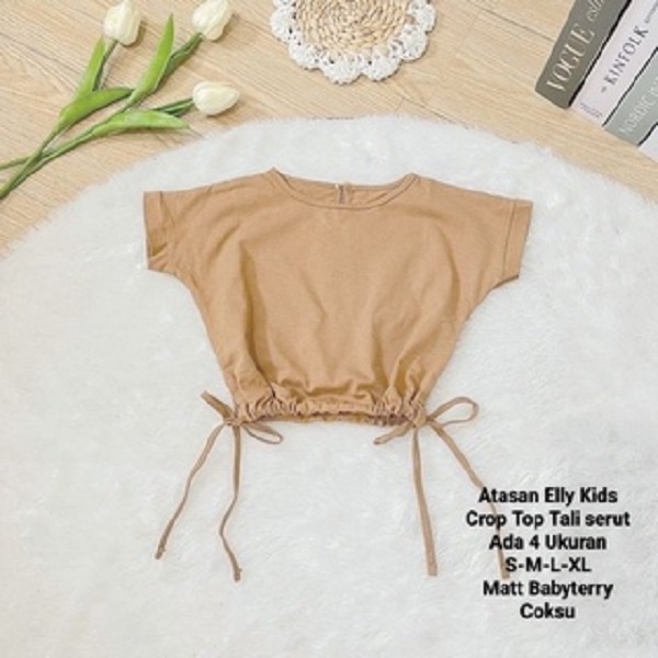 Crop Top Anak Perempuan Tali Serut Kiri dan Kanan/Atasan Elly Kids 1-5 Tahun Matt Babyterry