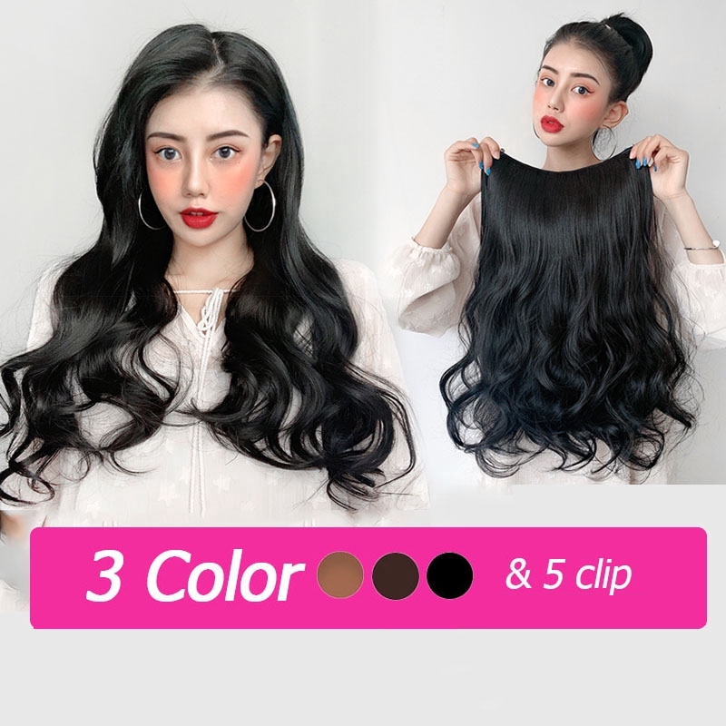 50cm Wig / Rambut Palsu Model Keriting Gelombang Gaya Korea untuk Wanita