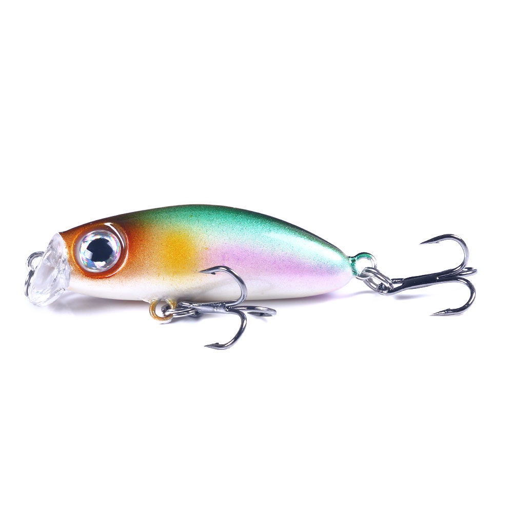 Hengjia 1pc Umpan Pancing Ikan Kecil 3d 42mm 3.1g Casting Bait Sinking Minnow Fishing Lure 5 color Laser Hard Plastic Bait Tackle