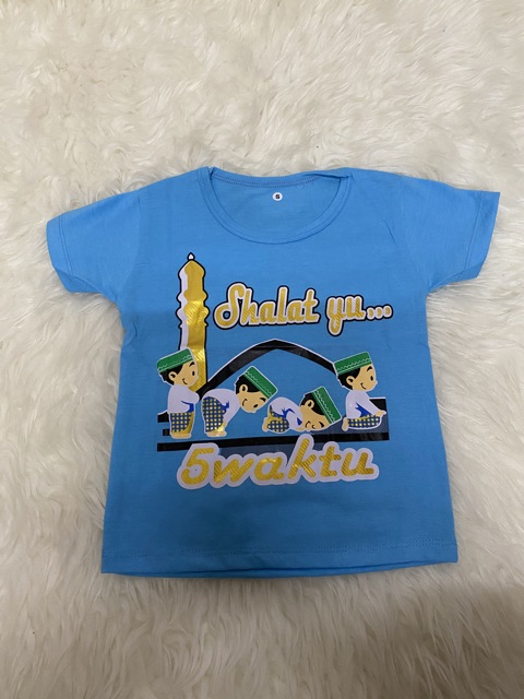 Kaos anak cowok (SHolat yuk 5 waktu) 2-9 tahun