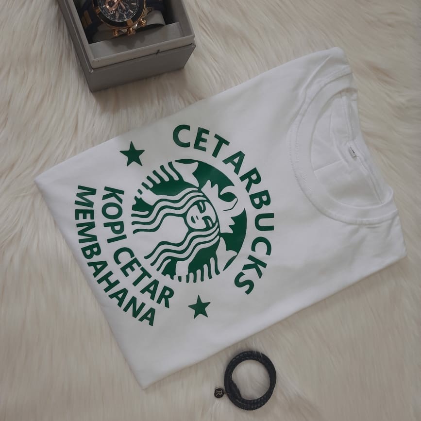 KAOS BAJU CETARBUCKS PLESETAN STARBUCKS PRIA WANITA COMBED 30S/COD