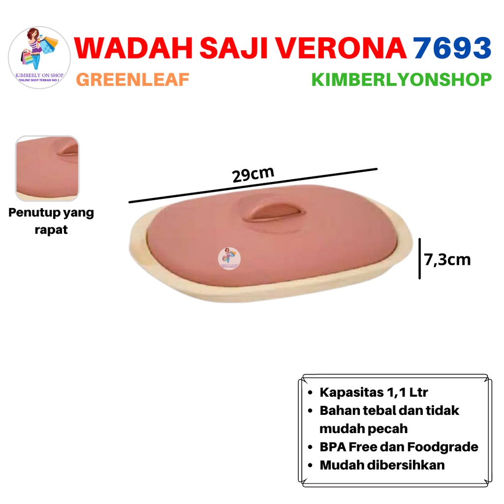 Wadah Saji Food Storage Verona 1,1 Liter 7693 Green Leaf