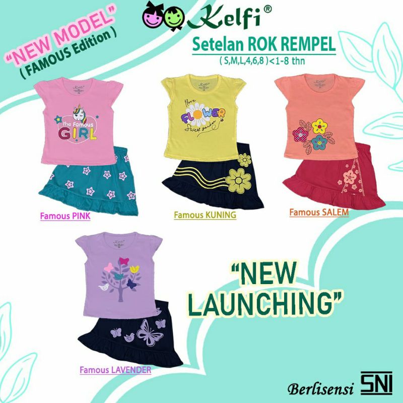 KELFI SETELAN ROK REMPEL / SET ANAK CEWEK "FAMOUS EDITION"