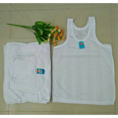 SINGLET ANAK UNISEX PUTIH TK SD SIZE S M  L XL 3L 4L -ALEXAGROSIR