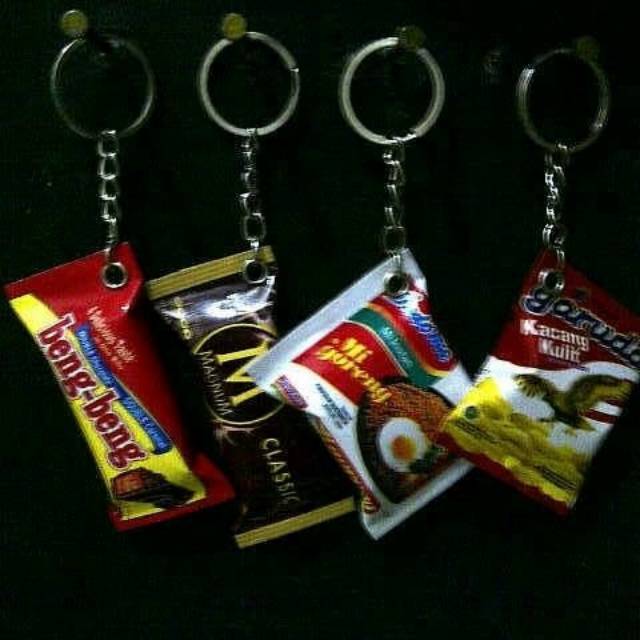 Gantungan kunci miniatur snack