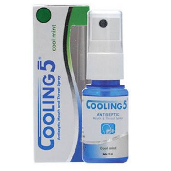 ORIGINAL COOLING 5 PLUS 15 ML ANTISEPTIK MULUT OBAT SAKIT GIGI SARIAWAN SPRAY RASA JERUK