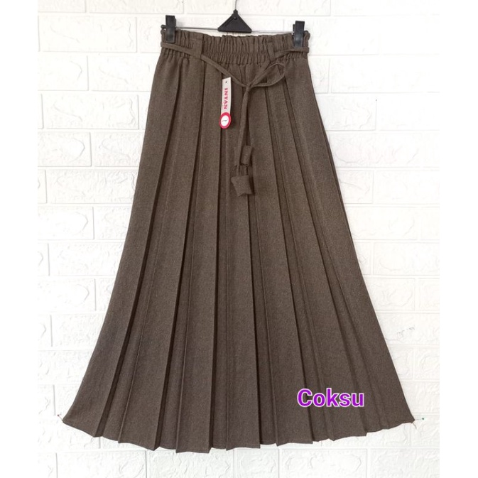 ROK PLISKET SEMI WOL / ROK KERJA WANITA PANJANG / TERDA SKIRT WOOD / ROK FORMAL WANITA REMPEL