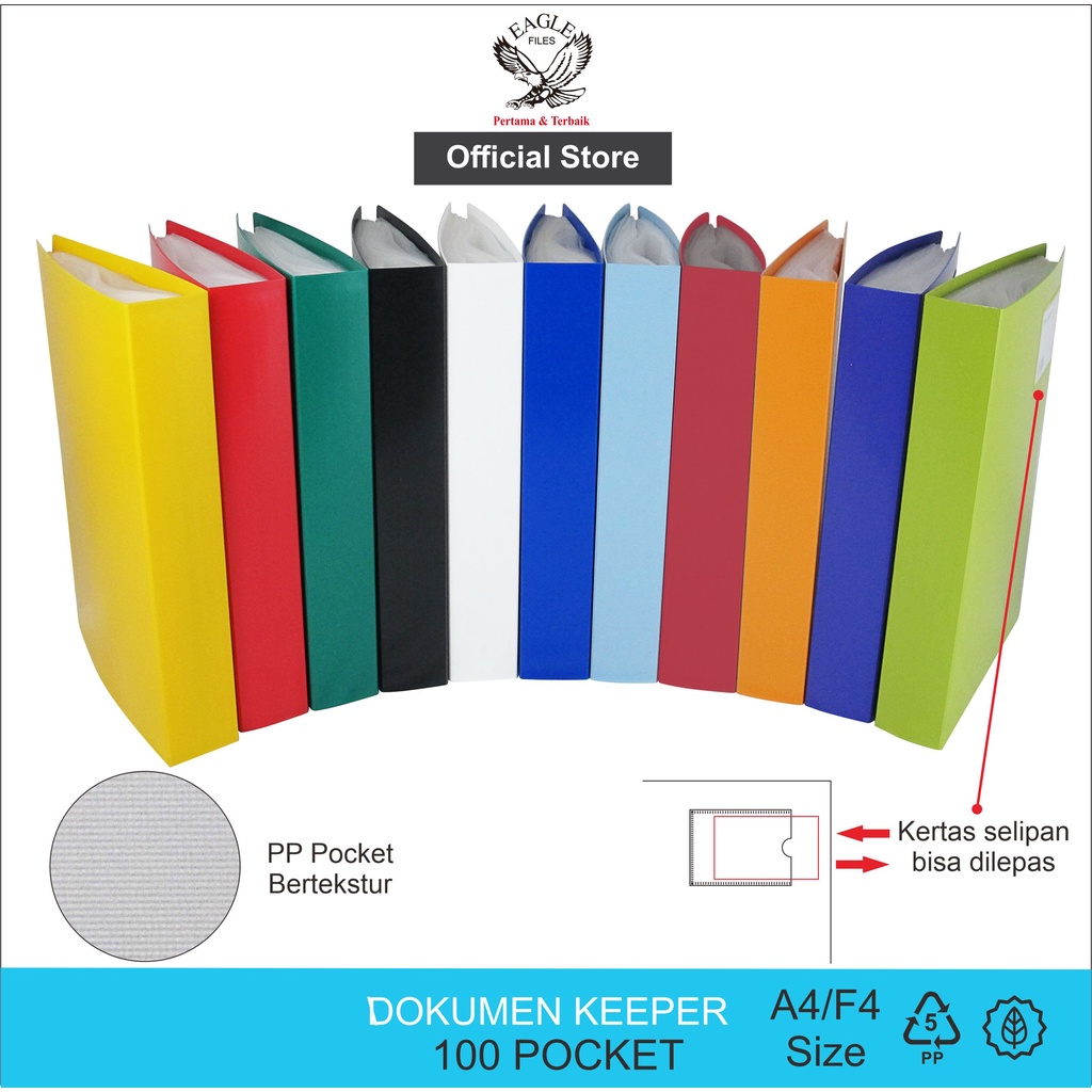 

Dokumen Keeper / Clear Holder / Document Keeper / Display Book EAGLE A4 / F4 100 Pocket Map File Dokumen