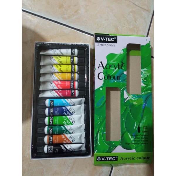 

cat acrylic V-Tec 12 warna/ cat air 12 warna