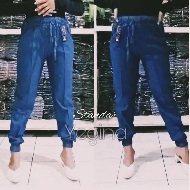 CELANA JOGER JEANS JUMBO STANDAR WANITA BISA COD