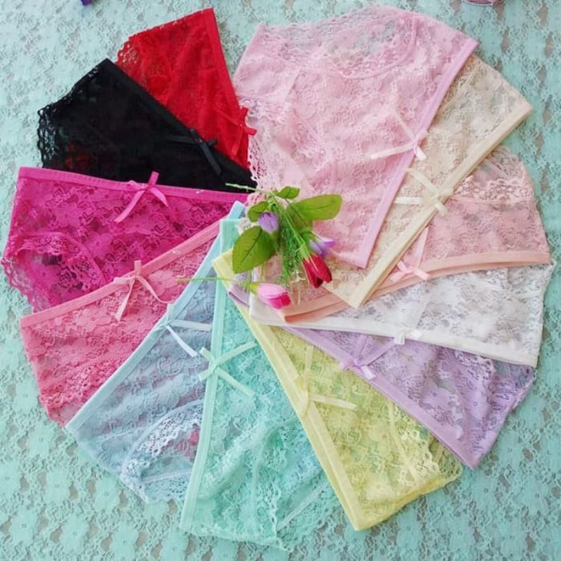 Celana Dalam Brief Lace [Transparan CD Wanita Low HOT]