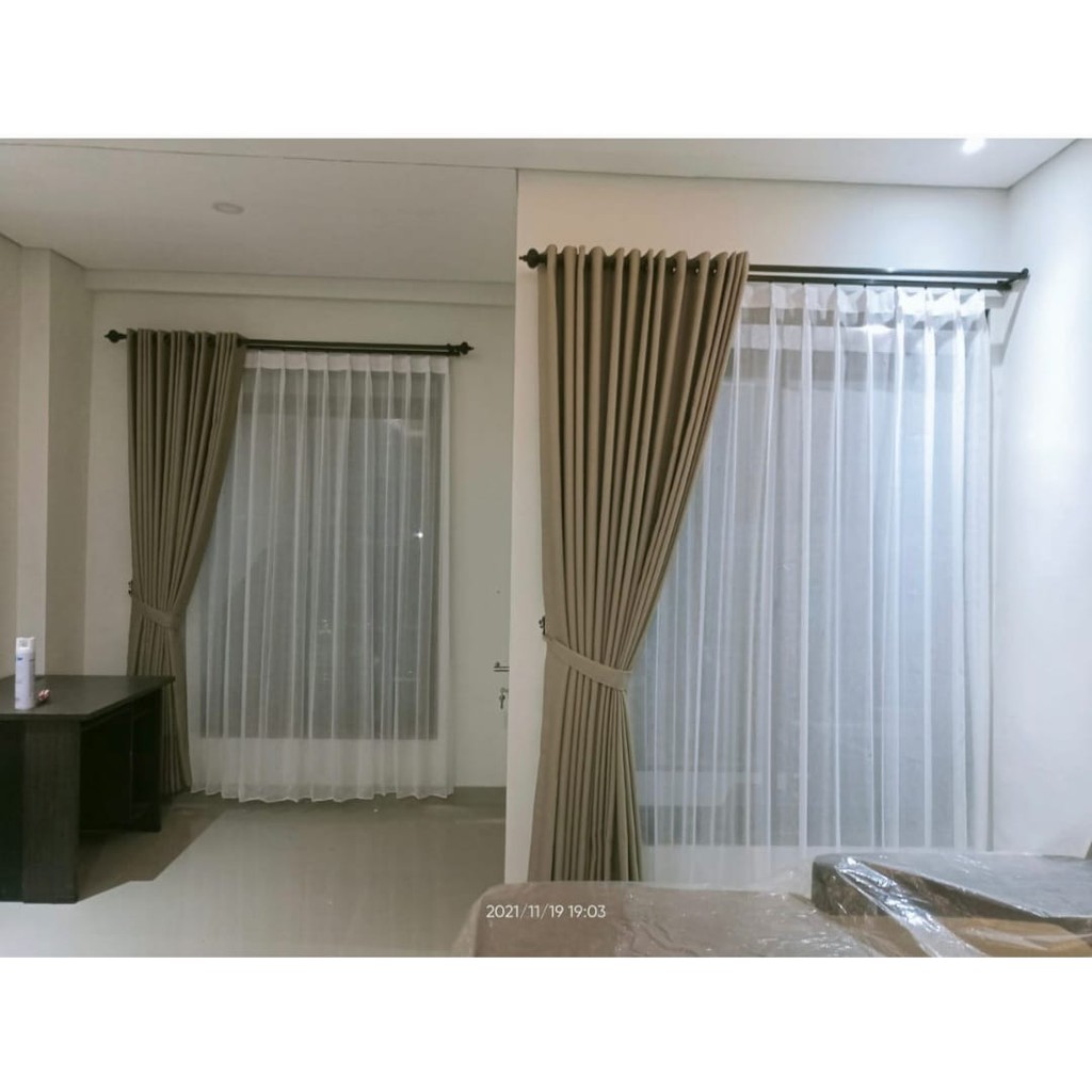 Promo gorden blackout 90% Dove hotel bintang 5 cream, free hook dan tali senada bahan//GordenBlackou