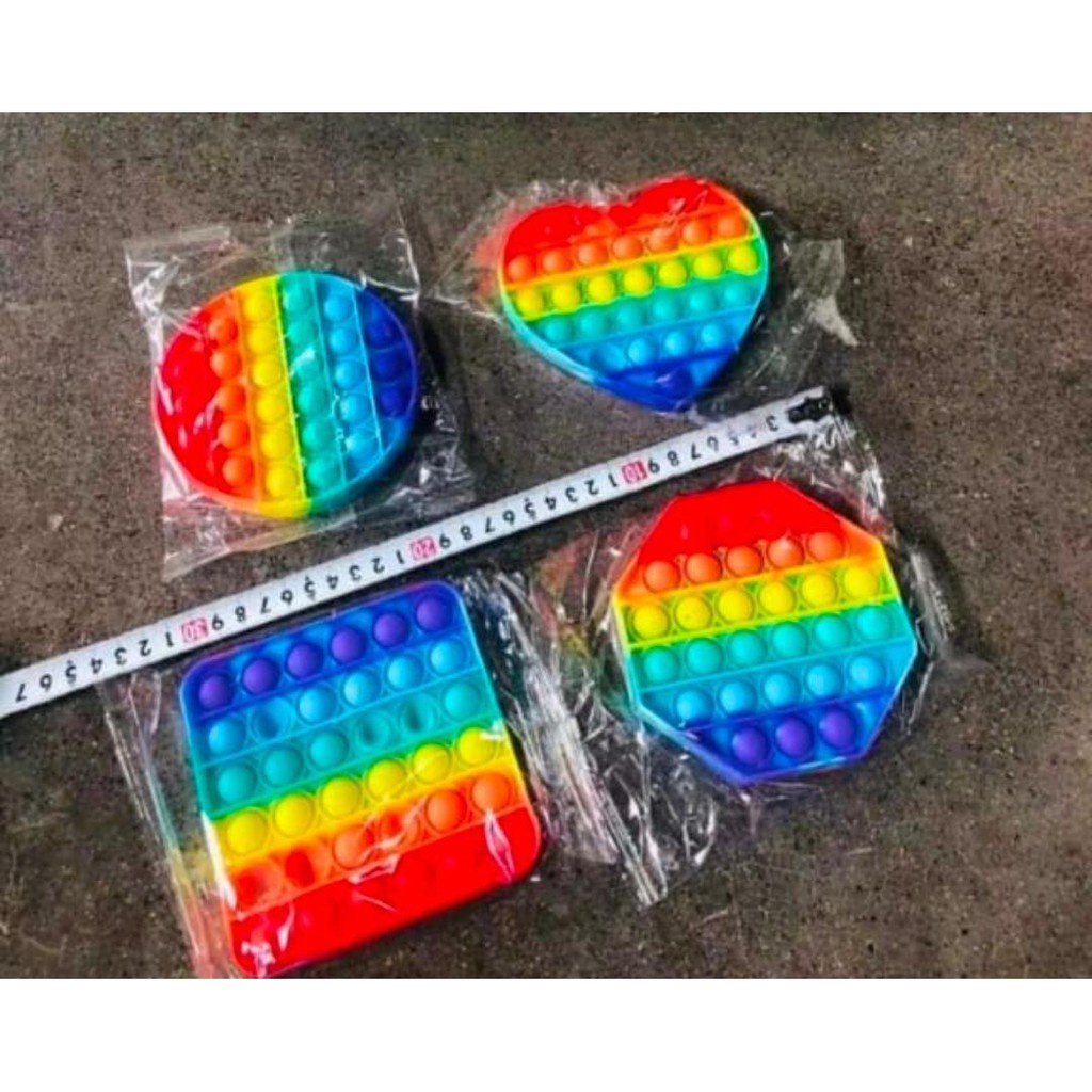 COD - D88  -  Its Mainan Anak Toys Bubble Kids Mainan Popit Murah Rainbow Pop it Squeeze Dino-2