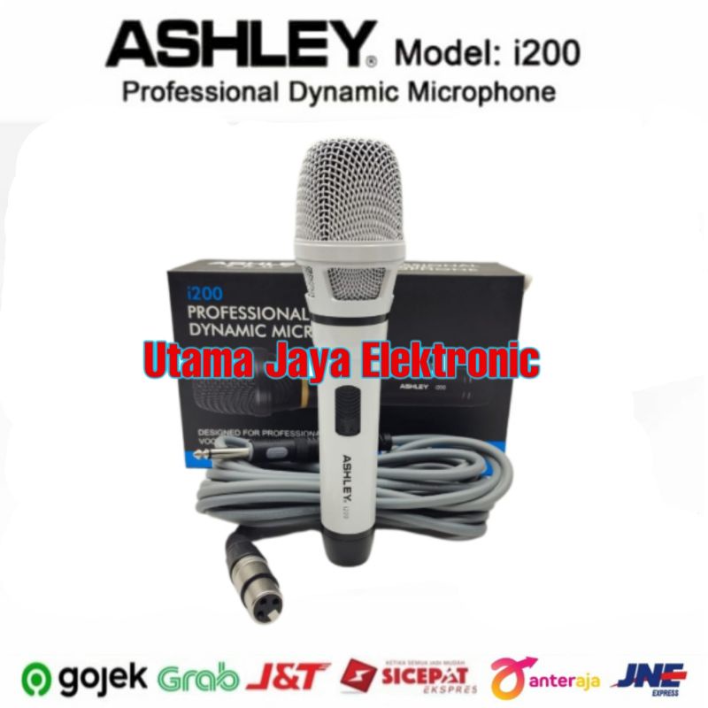 Mic Kabel Ashley i200 Microphone Dynamic Profesional I200 Original