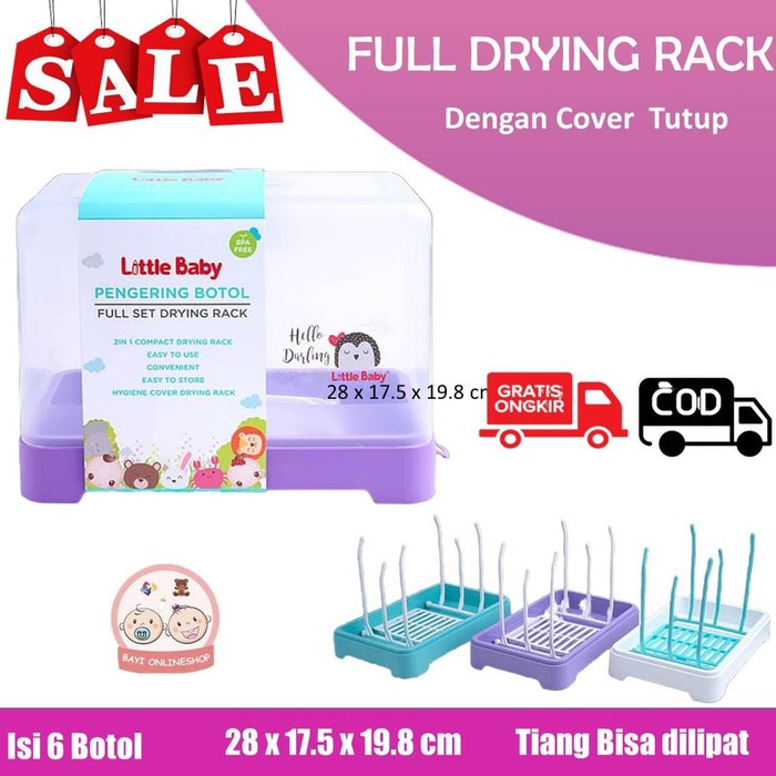 rak pengering botol Little Baby Full Set Drying Rack ( dengan tutup )