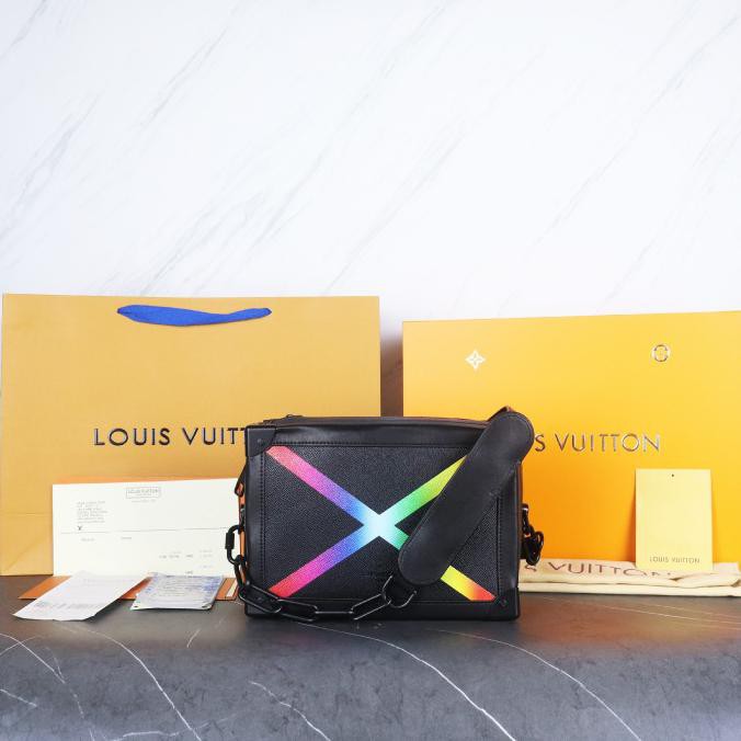 TAS SLINGBAG LV LOUIS VUITTON SOFT TRUNK TAIGA RAINBOW BAG MIRROR 1:1