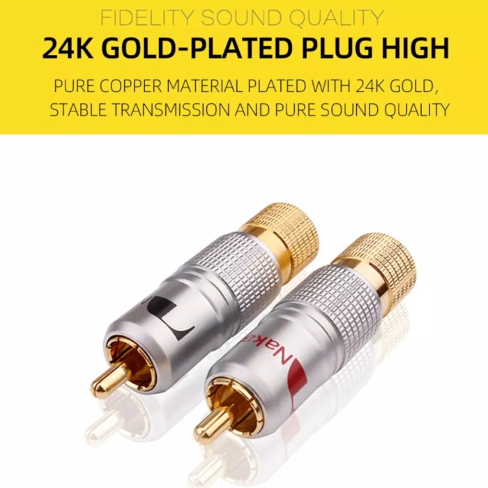 RCA Nakamichi 24 K Lapis Emas Solderless With Screw