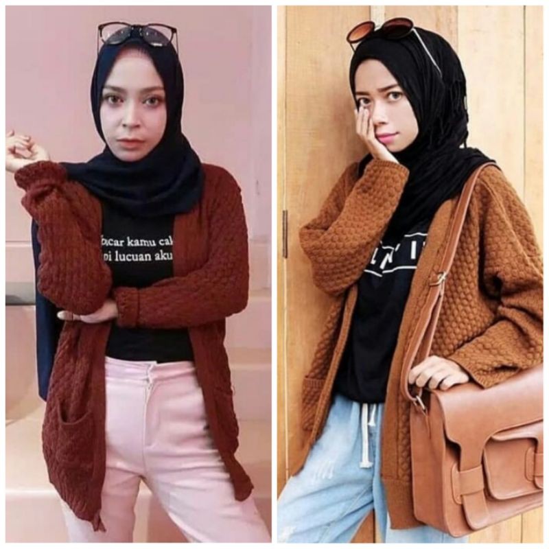 Freya Pocket Popcorn Cardi - outer rajut