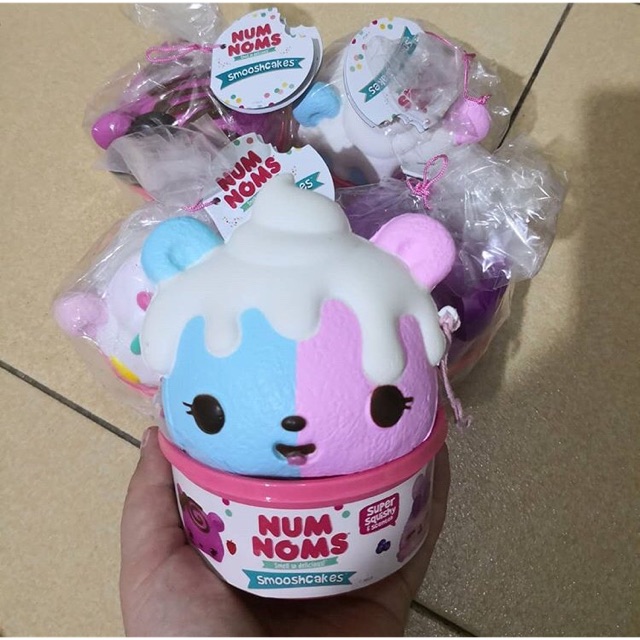 Squishy num noms numnoms jumbo smooshcake cotton candy ice cream squishies lisenced rare ori slow