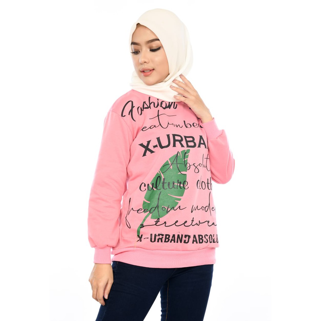 X Urband Sweater Oblong Wanita Reabet Crewneck A141